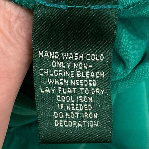 Lauren Ralph Lauren Green Surplice Dress Sz 2 Fitted Stretch Knit Cap Sleeve - Picture 4 of 5